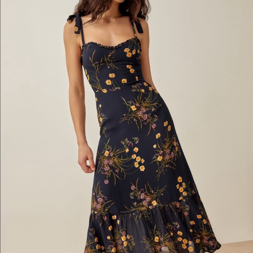 Reformation Nikita dress navy blue 0P